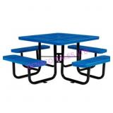 1X, GLOBAL 46" PERFORATED TABLE, 4 BENCH & BASE