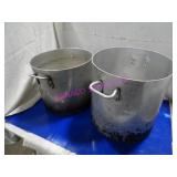 LOT, 2PC ASST SIZE ALUM STOCK POTS  NOTES!