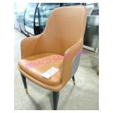 15X, ORANGE/GREY VINYL TUB CHAIRS W/ METAL FRAME