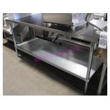 1X, 72"X30" S/S TABLE W/ UNDERSHELF