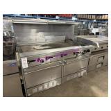 1X, GARLAND 48" GRIDDLE W/ 2 BURNER RANGE & OVENS