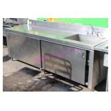 1X, 96"X30" S/S COUNTER, SIDE SINK, DBL SLIDE DOOR