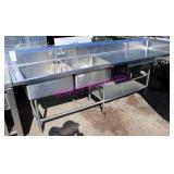 1X, 103"X27" 2 WELL SINK, R.H. RUNOFF, DRAWER S/S
