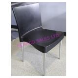 13X, METAL FRAME BLACK PLASTIC CHAIRS NOTE!