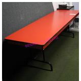 1X, 30"X96"L RED TABLE W/FOLDING LEGS