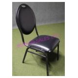 10X, BLACK VINYL STACKABLE CHAIRS NOTE!