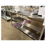 1X, 97" X 30" S/S 3 TIERED COUNTER W/ SINK