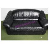 1X, 60" BLACK LEATHER 2 SEAT COUCH NOTE!