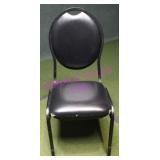 10X, BLACK METAL FRAME CHAIRS W/VINYL NOTE!