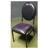 10X, BLACK METAL FRAME CHAIRS W/VINYL NOTE!