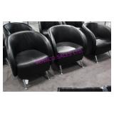 3X, BLACK VINYL TUB CHAIRS NOTE!