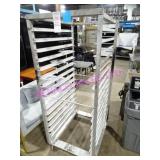 1X, 29"X71"T 16 SLOT ALUM PORTA TRAY RACK