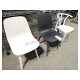 LOT, 9PC ASST COLOR/STYLE PLASTIC PATIO CHAIR NOTE