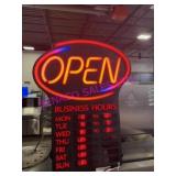 1X, LED OPEN SIGN W/ BUSINESS HOURS