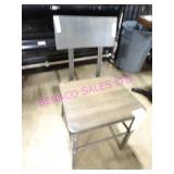 18X, METAL FRAME WOOD SEAT DINING CHAIRS