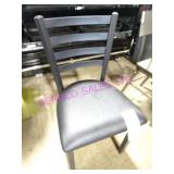 15X, NEW METAL FRAME BLACK VINYL DINING CHAIRS