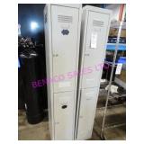 LOT, 2PC 12"X71"T 2 HALF DOOR TAN LOCKERS