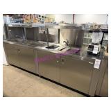 1X 111"X32" CUSTOM S/S COUNTER W/ SINKS & ICE BIN