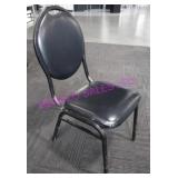20X, BLACK METAL FRAME CHAIRS W/VINYL SEAT NOTE!