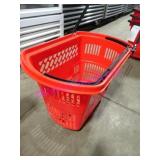 LOT, 4PC RED PORTA SHOPPING BASKET W/ HANDLE
