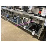 1X, 96" X 30" S/S TABLE W/  UNDERSHELF