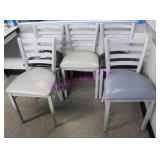 5X, METAL FRAME, VINYL SEAT CHAIRS NOTE!