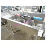 1X, 69"X24" 3 WELL S/S SINK W/ L.H. RUNOFF & WAND