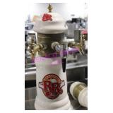 1X, 19"T RICKARDS RED CERAMIC 3 HEAD DRAUGHT TOWER