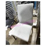 12X, SOLID WOOD FRAME GREY FABRIC DINING CHAIRS