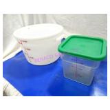 LOT, 5PC ASST SIZE INGREDIENT MEASURE BINS W/ LIDS