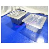 LOT, 25PC 1/6TH SIZE INSERTS W/ 10 LIDS NOTE
