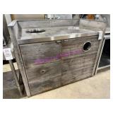 1X, 53" X 28.5" WOOD & S/S GARBAGE STATION