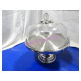 1X, 13"T FOOTED S/S CAKE DISPLAY W/ GLASS COVER