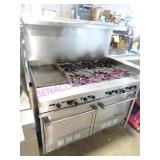 1X, 48" GARLAND S/S 6 BURNER W/ 12" GRIDDLE NOTES!