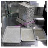 LOT, 45 PCS. ASST SIZE ALUMINUM BAKE TRAYS NOTES!