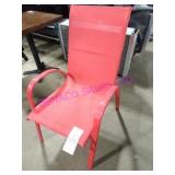 16X, METAL FRAME RED PATIO CHAIRS