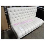 4X, 61"L OFF WHITE LEATHER BOOTH SEATING