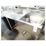 1X. 52"X24" 1 WELL S/S SINK W/ L.H. RUNOFF