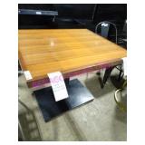 13X, 36"X30" SOLID WOOD DINING TABLE W/ H.D. BASE