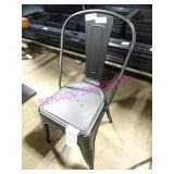 6X, BLACK METAL STACKING PATIO CHAIRS
