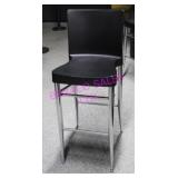 10X, METAL FRAME BLACK PLASTIC BARSTOOLS
