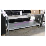 1X, 72"X30" S/S TABLE W/ UNDERSHELF