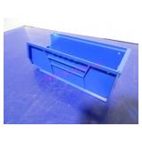 LOT, 12PC 4"X10.5" BLUE STACKING PARTS BINS