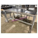 1X, 71"X30"X40"H WOOD TOP PORTA TABLE, ALUM FRAME