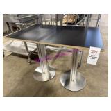 1X, 38"X24" WOOD TOP TABLE W/ DBL BASE