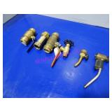 LOT, 6PC, 4 HOSE VALVES & 2 COMPRESSOR GUNS