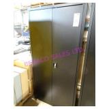 1X, 36"X72"T 2DR BLACK METAL CAB W/ 3 CUBBIES