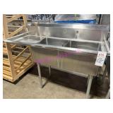 1X, 57" x 23" S/S TWO WELL SINK W/ R.O. NO TAP
