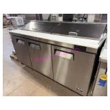 1X, ATOSA 73" COLD PREP TABLE W/ FLID LIDS
