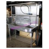 1X, 2 WELL S/S SINK 55"X26.5"X72.5"H NOTES!